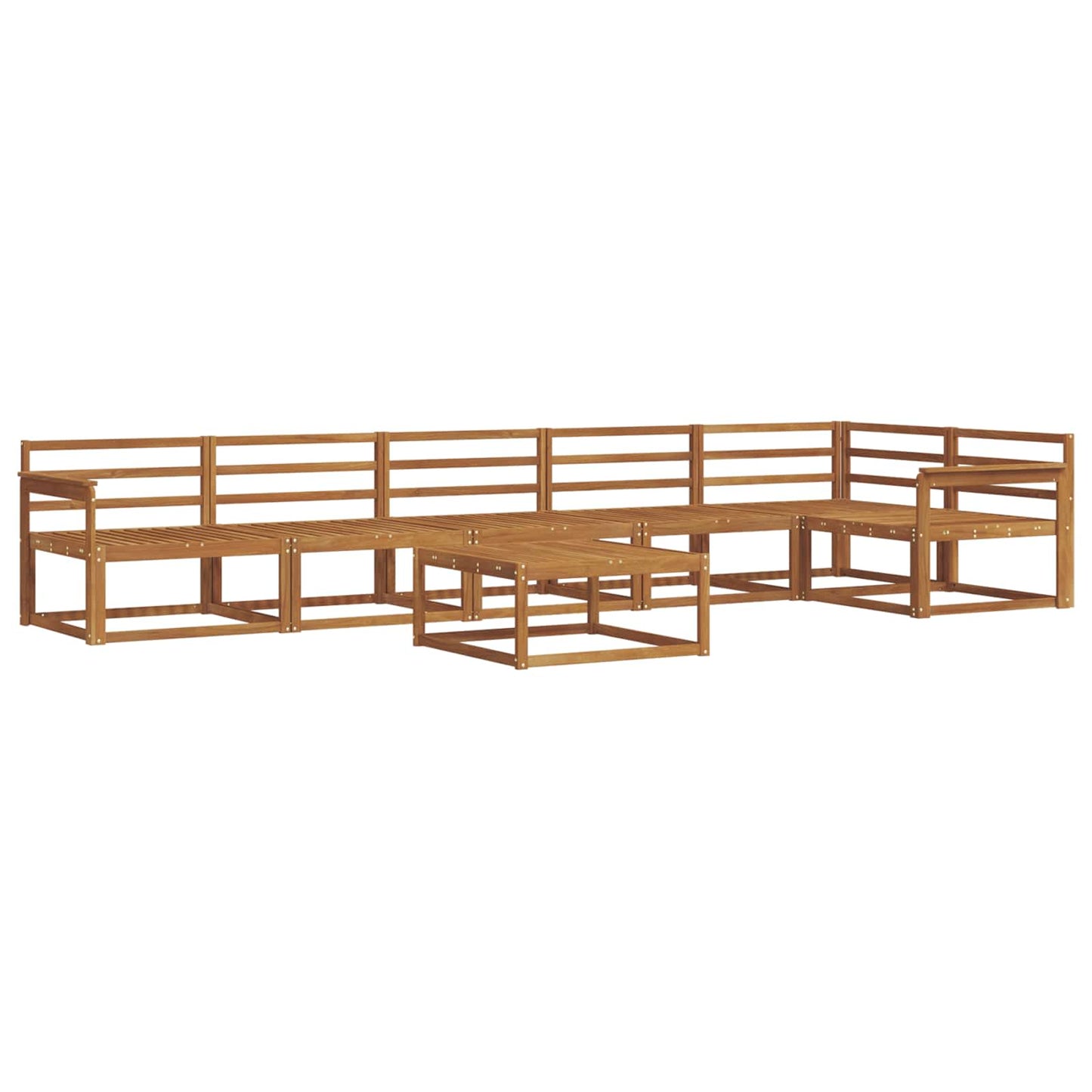 Outdoor Sofa Set 7 pcs Natural Solid Acacia Wood