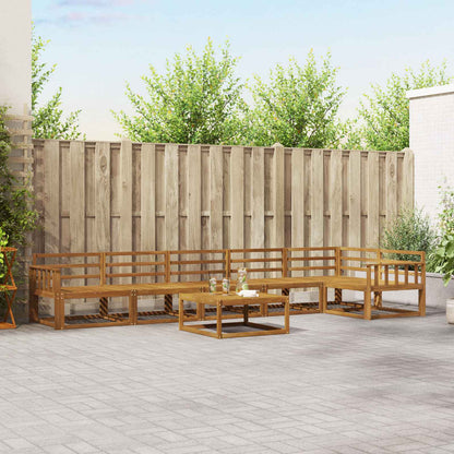 Outdoor Sofa Set 7 pcs Natural Solid Acacia Wood