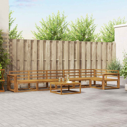 Outdoor Sofa Set 7 pcs Natural Solid Acacia Wood