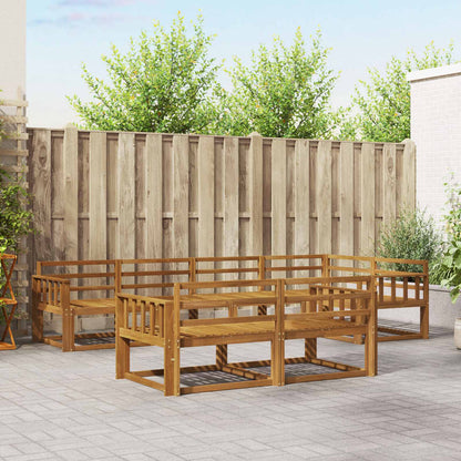 Outdoor Sofa Set 7 pcs Natural Solid Acacia Wood