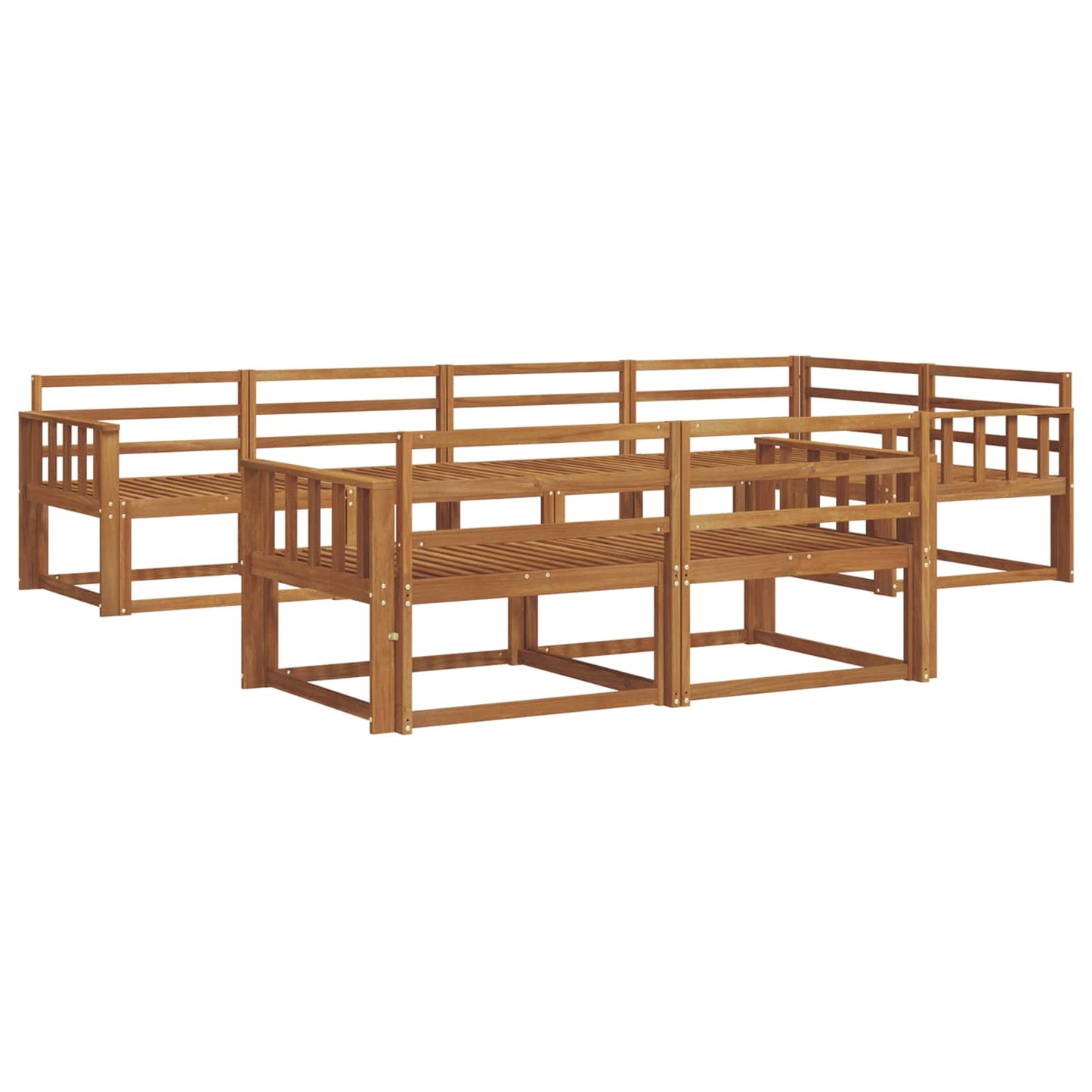 Outdoor Sofa Set 7 pcs Natural Solid Acacia Wood