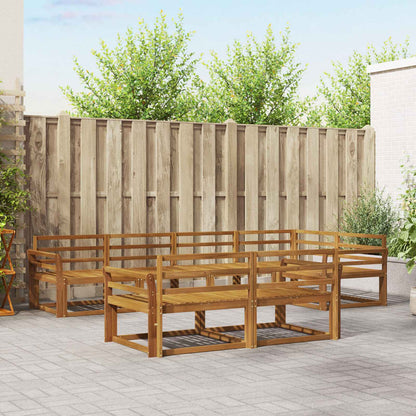 Outdoor Sofa Set 7 pcs Natural Solid Acacia Wood