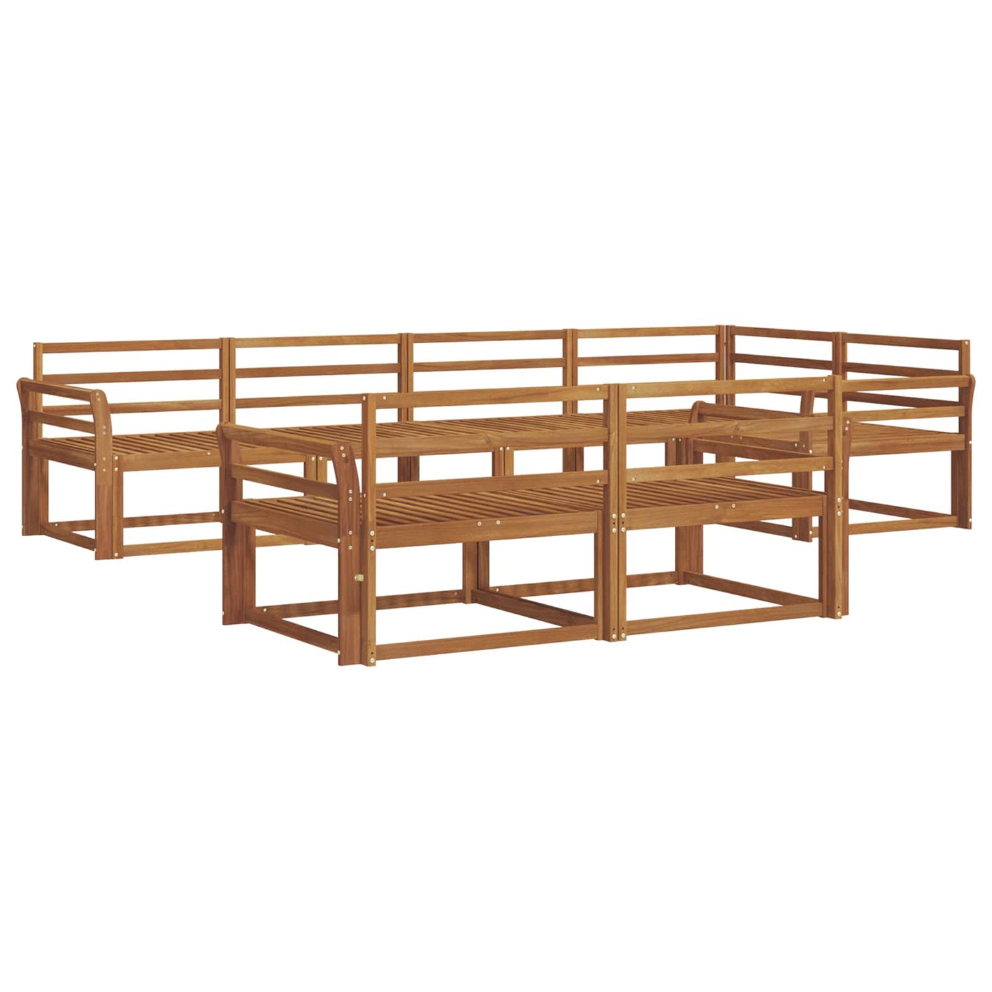 Outdoor Sofa Set 7 pcs Natural Solid Acacia Wood