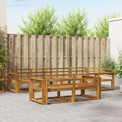 Outdoor Sofa Set 7 pcs Natural Solid Acacia Wood