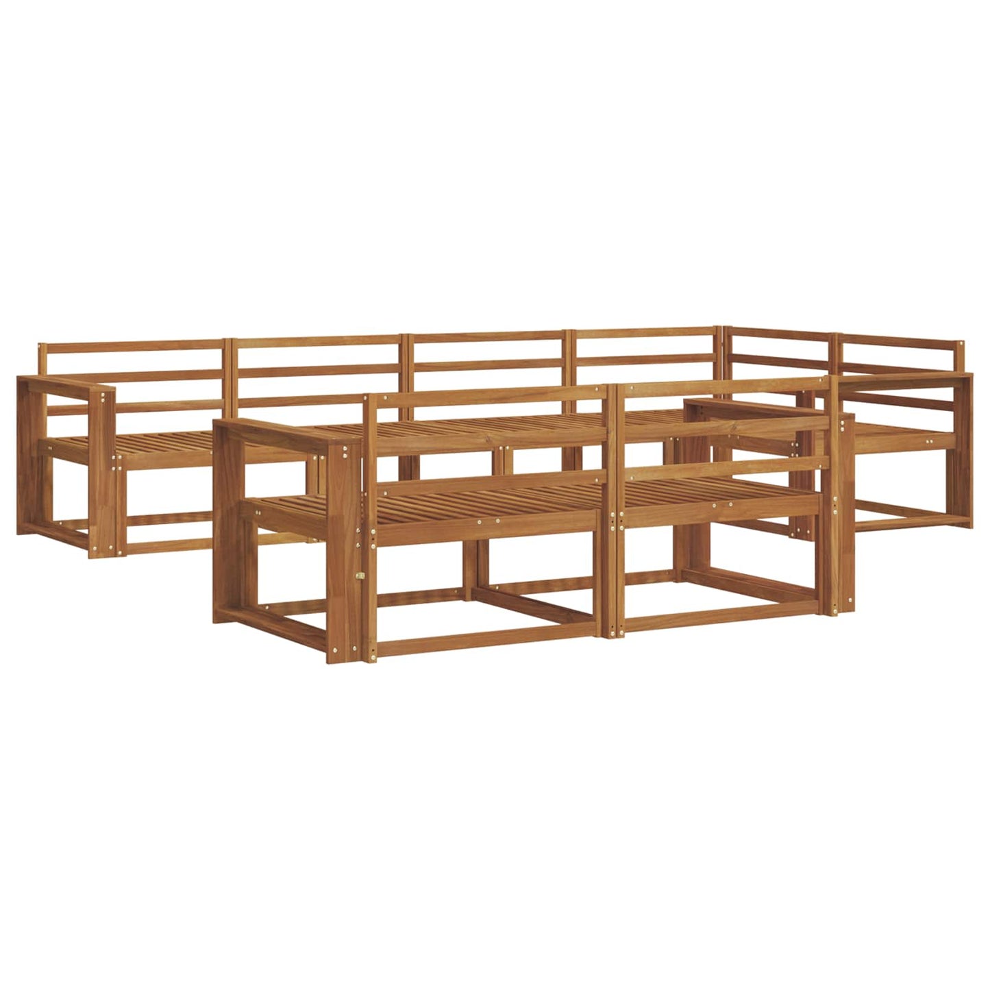 Outdoor Sofa Set 7 pcs Natural Solid Acacia Wood