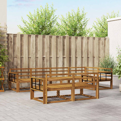 Outdoor Sofa Set 7 pcs Natural Solid Acacia Wood