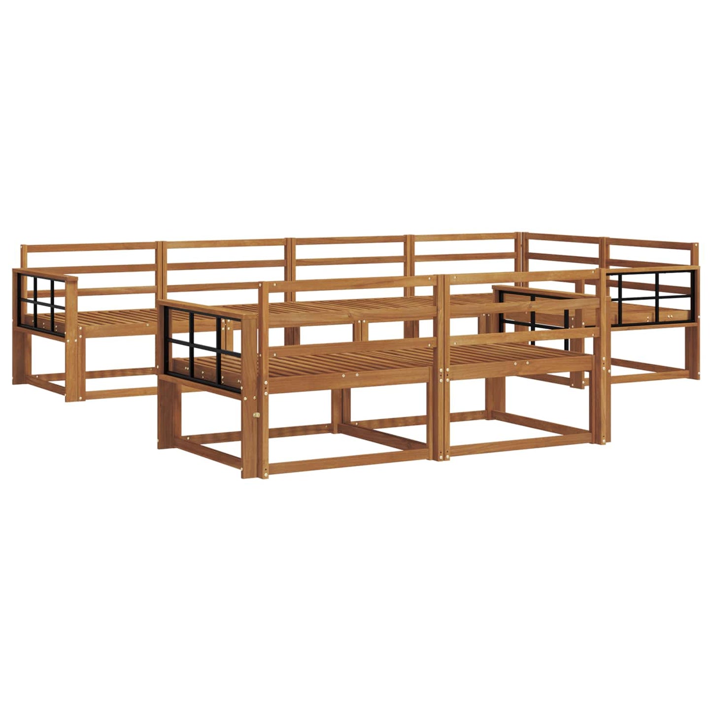 Outdoor Sofa Set 7 pcs Natural Solid Acacia Wood