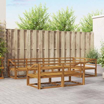 Outdoor Sofa Set 7 pcs Natural Solid Acacia Wood