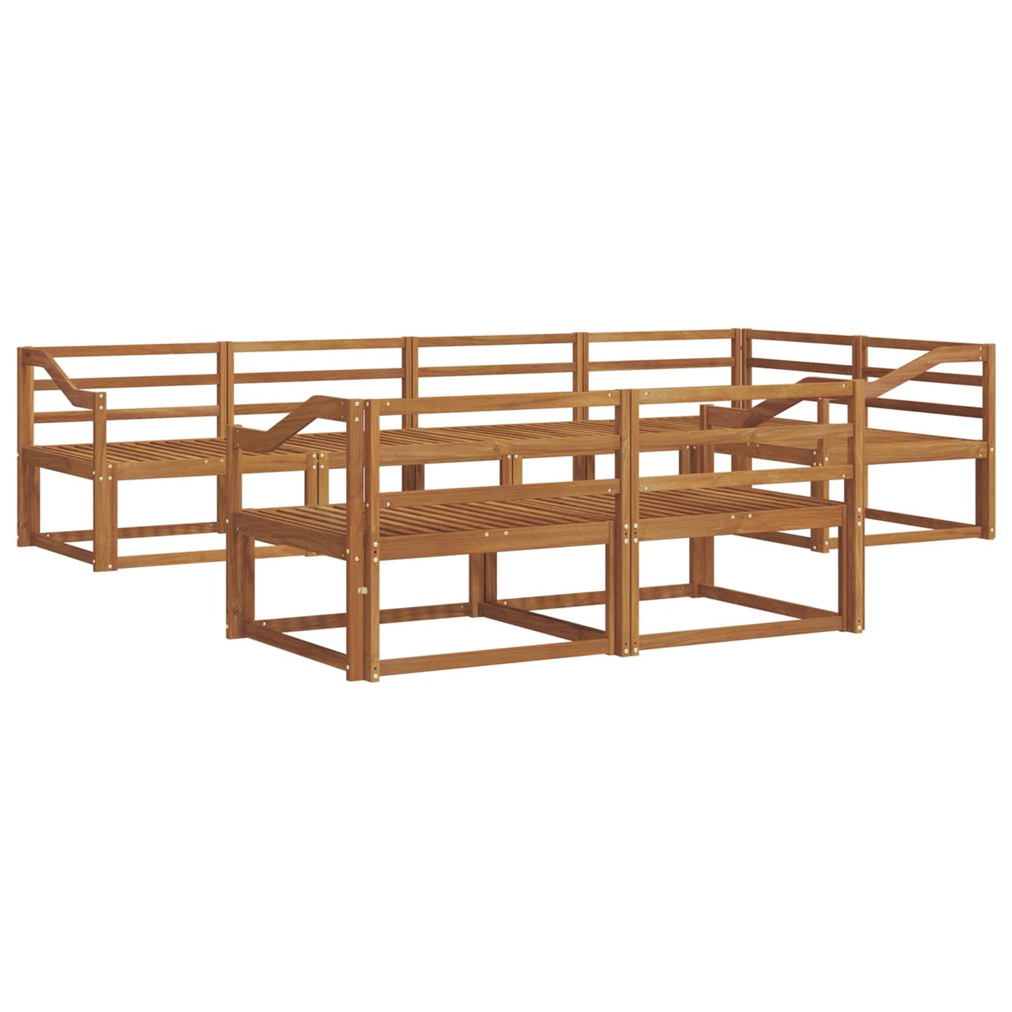 Outdoor Sofa Set 7 pcs Natural Solid Acacia Wood