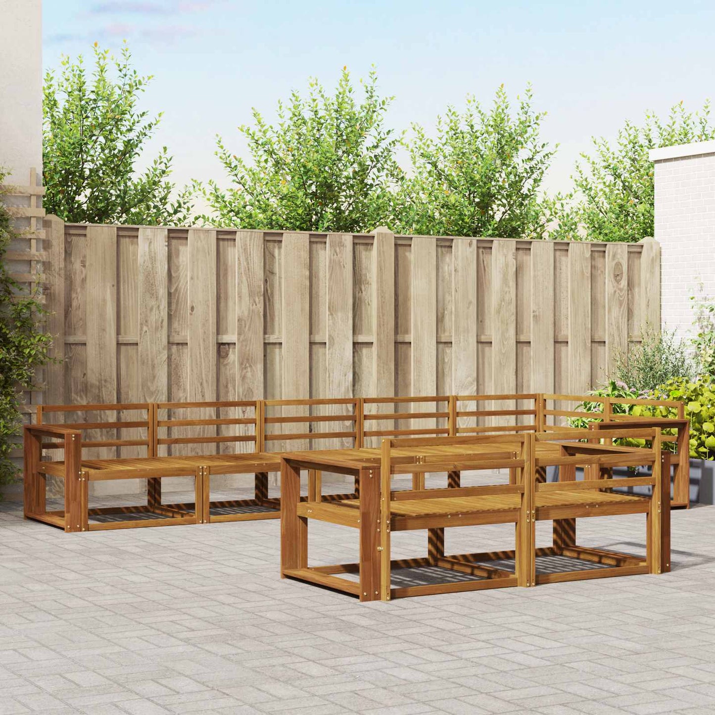 Outdoor Sofa Set 8 pcs Natural Solid Acacia Wood