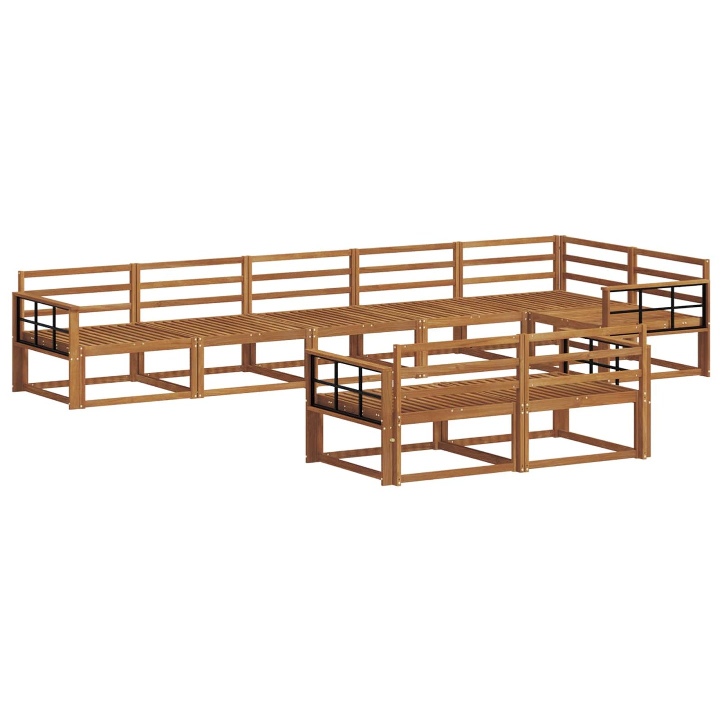 Outdoor Sofa Set 8 pcs Natural Solid Acacia Wood