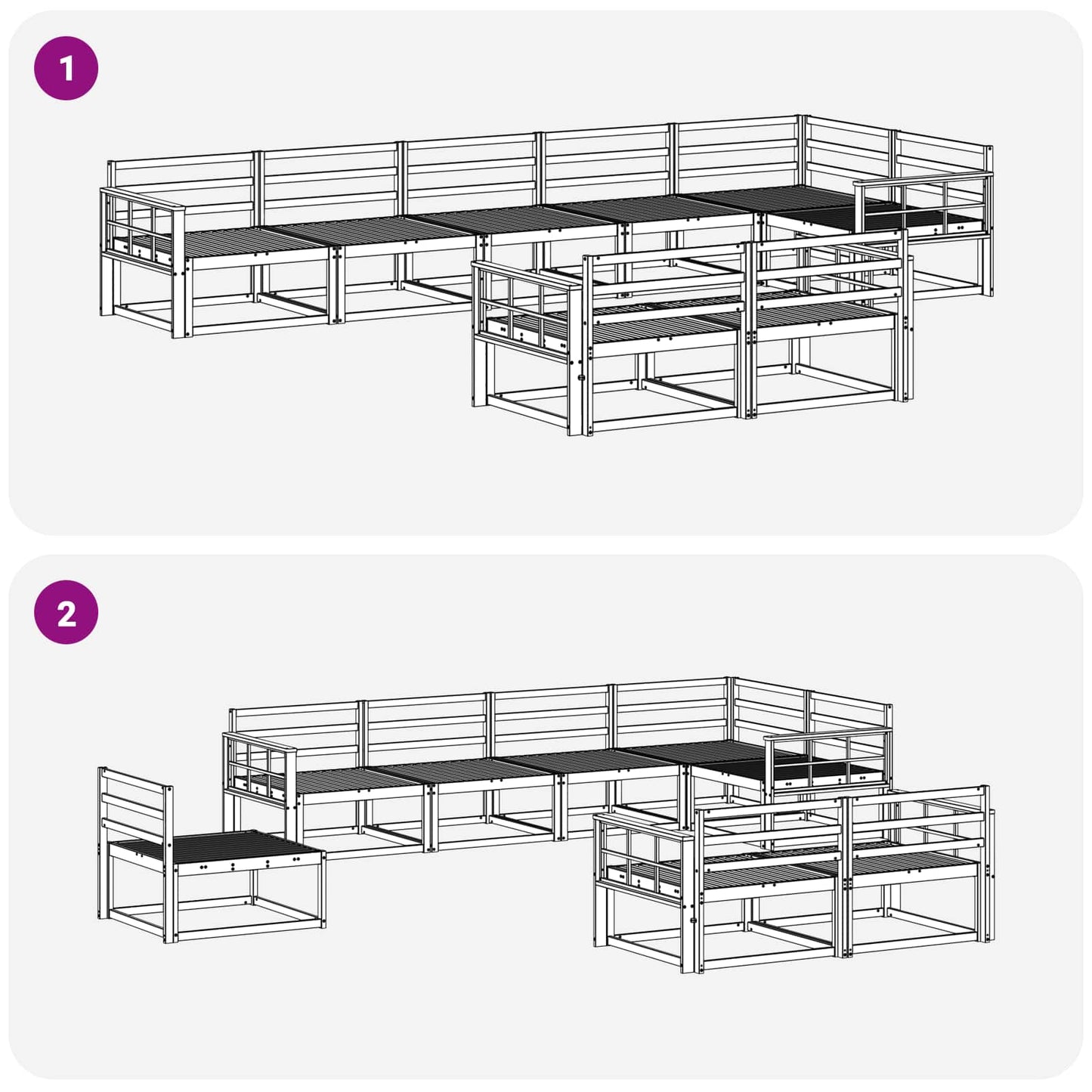 Outdoor Sofa Set 8 pcs Natural Solid Acacia Wood