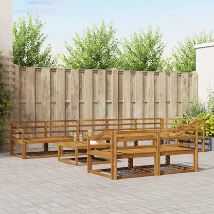 Outdoor Sofa Set 9 pcs Natural Solid Acacia Wood