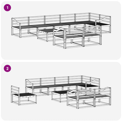 Outdoor Sofa Set 9 pcs Natural Solid Acacia Wood