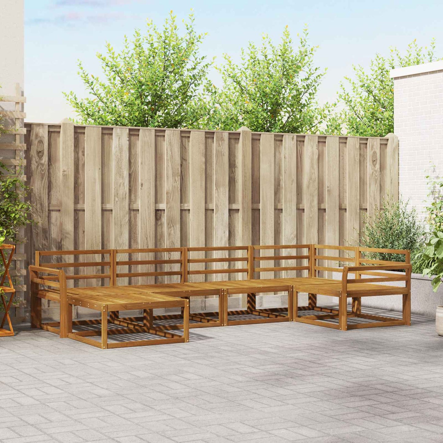 Outdoor Sofa Set 6 pcs Natural Solid Acacia Wood
