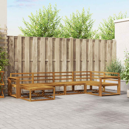 Outdoor Sofa Set 6 pcs Natural Solid Acacia Wood