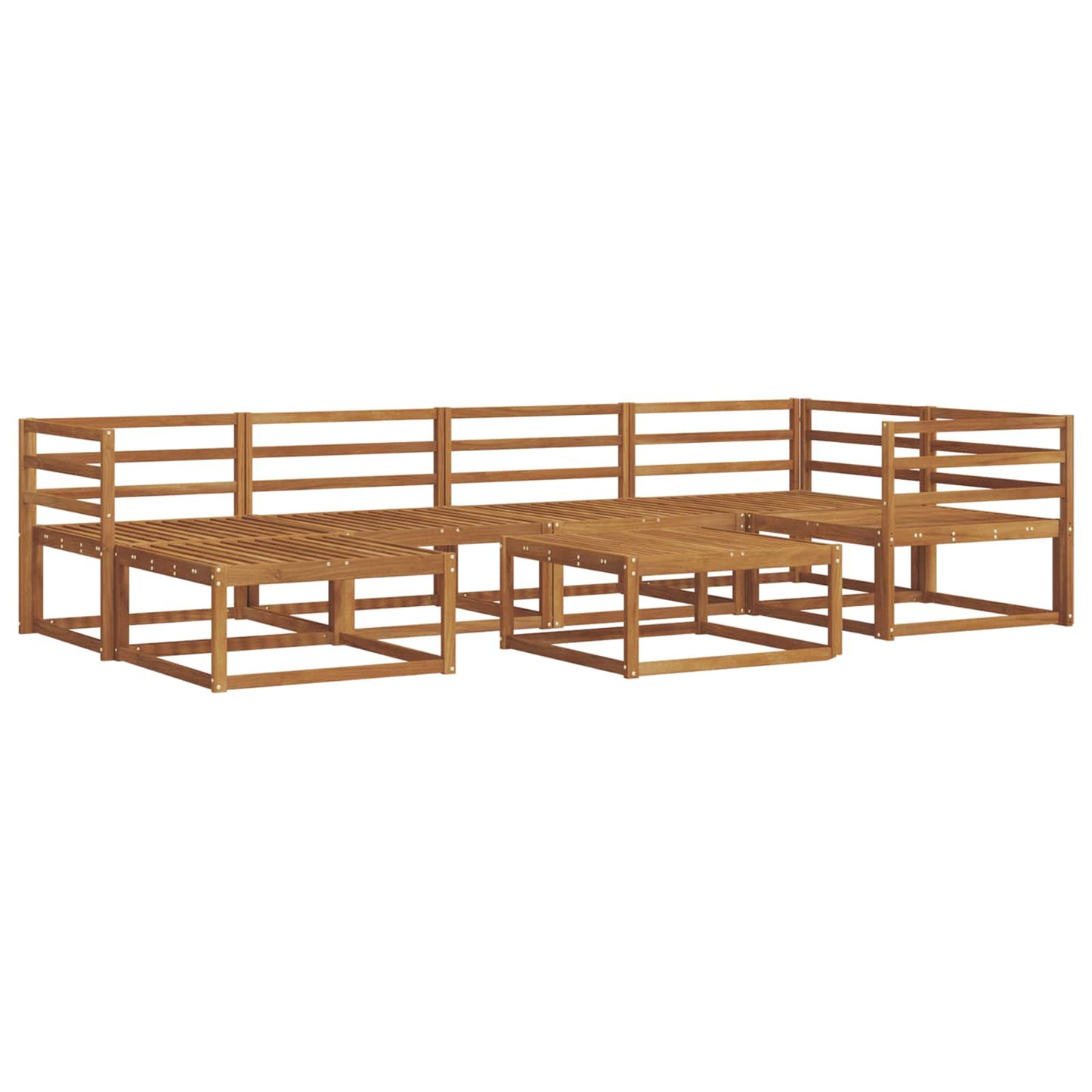 Outdoor Sofa Set 7 pcs Natural Solid Acacia Wood