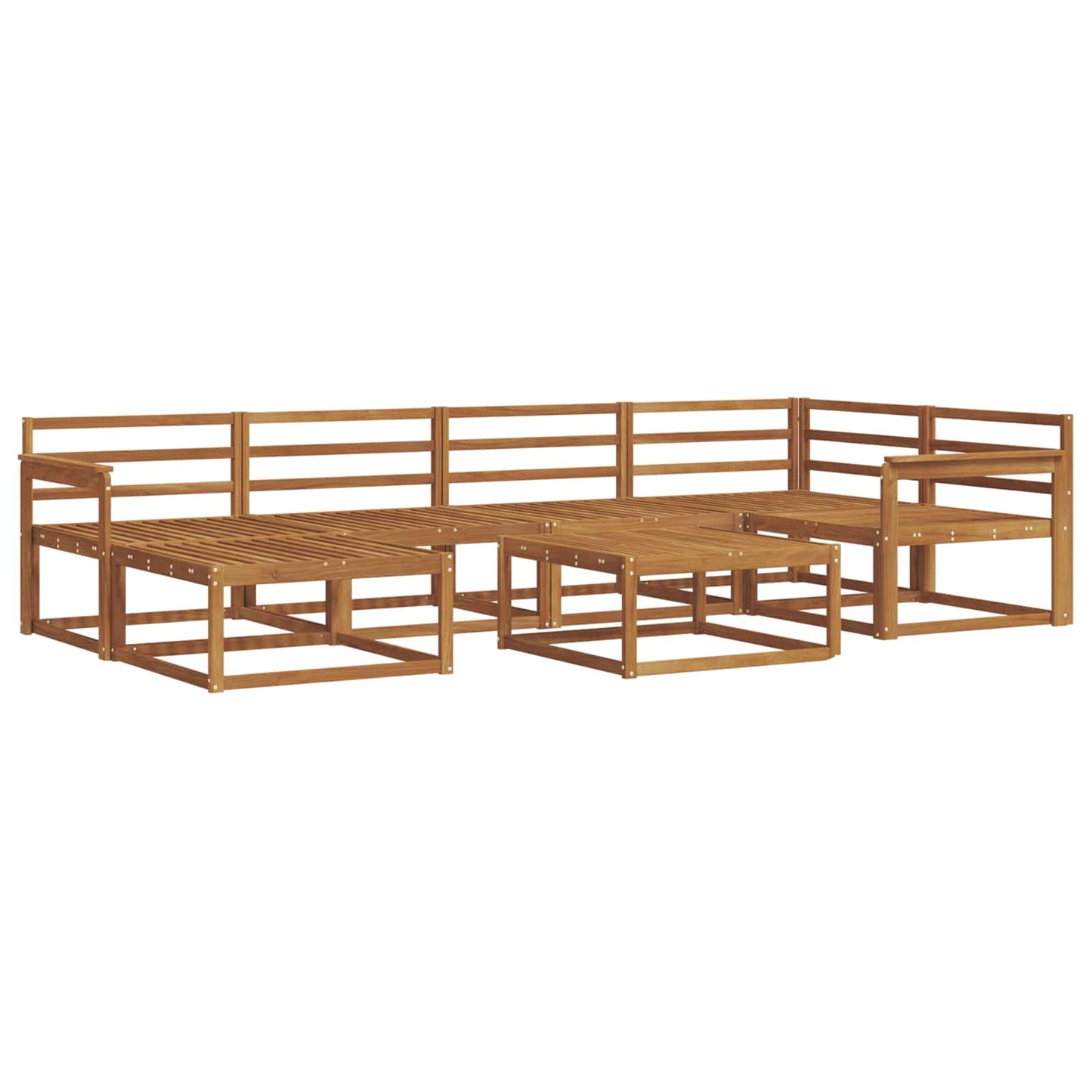 Outdoor Sofa Set 7 pcs Natural Solid Acacia Wood