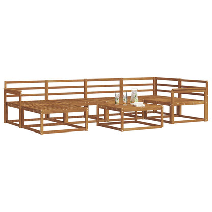 Outdoor Sofa Set 7 pcs Natural Solid Acacia Wood