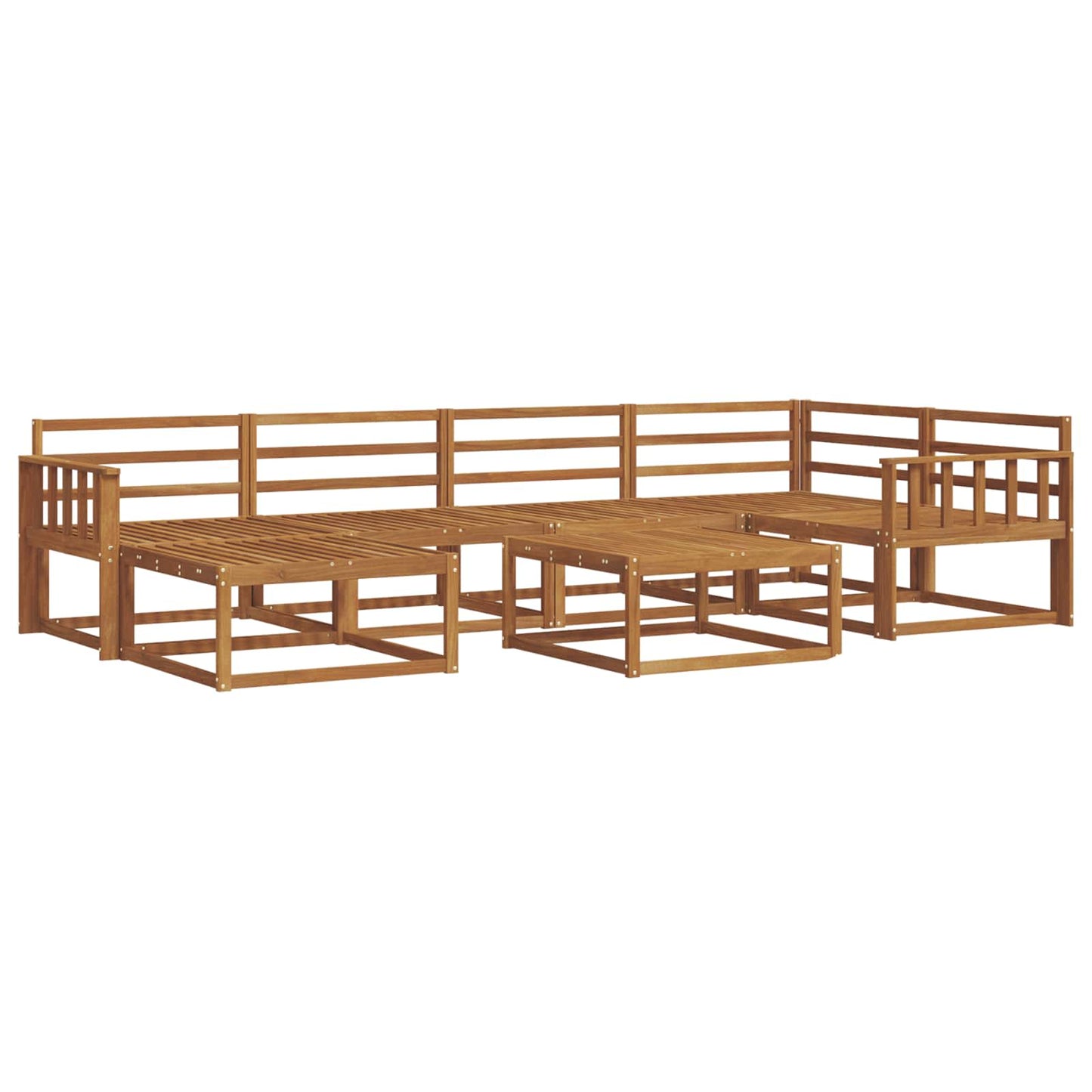 Outdoor Sofa Set 7 pcs Natural Solid Acacia Wood