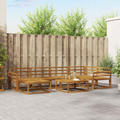 Outdoor Sofa Set 7 pcs Natural Solid Acacia Wood