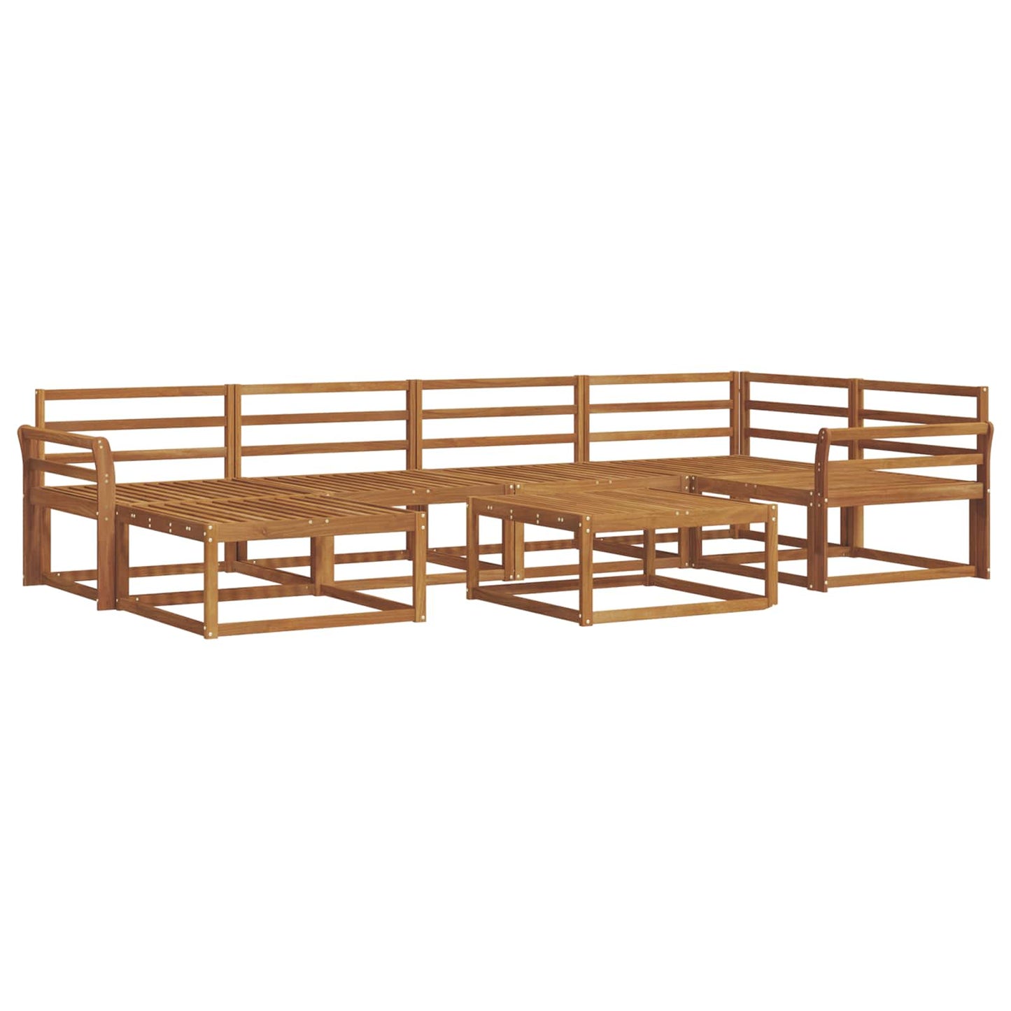 Outdoor Sofa Set 7 pcs Natural Solid Acacia Wood