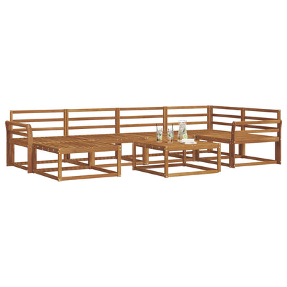 Outdoor Sofa Set 7 pcs Natural Solid Acacia Wood