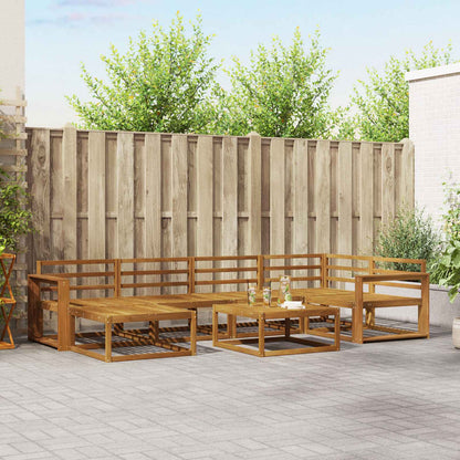 Outdoor Sofa Set 7 pcs Natural Solid Acacia Wood