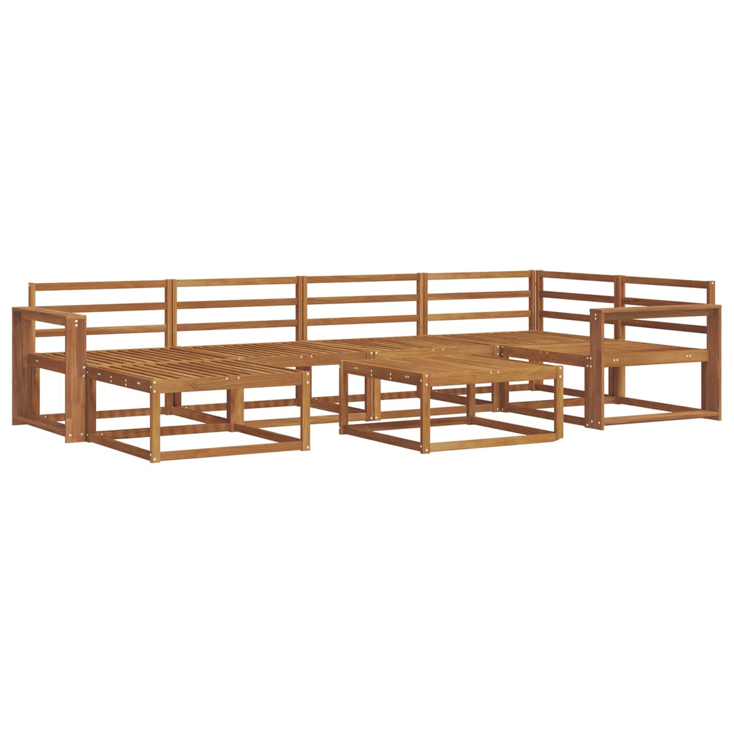 Outdoor Sofa Set 7 pcs Natural Solid Acacia Wood