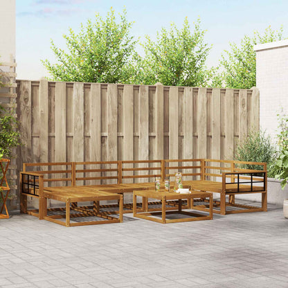 Outdoor Sofa Set 7 pcs Natural Solid Acacia Wood