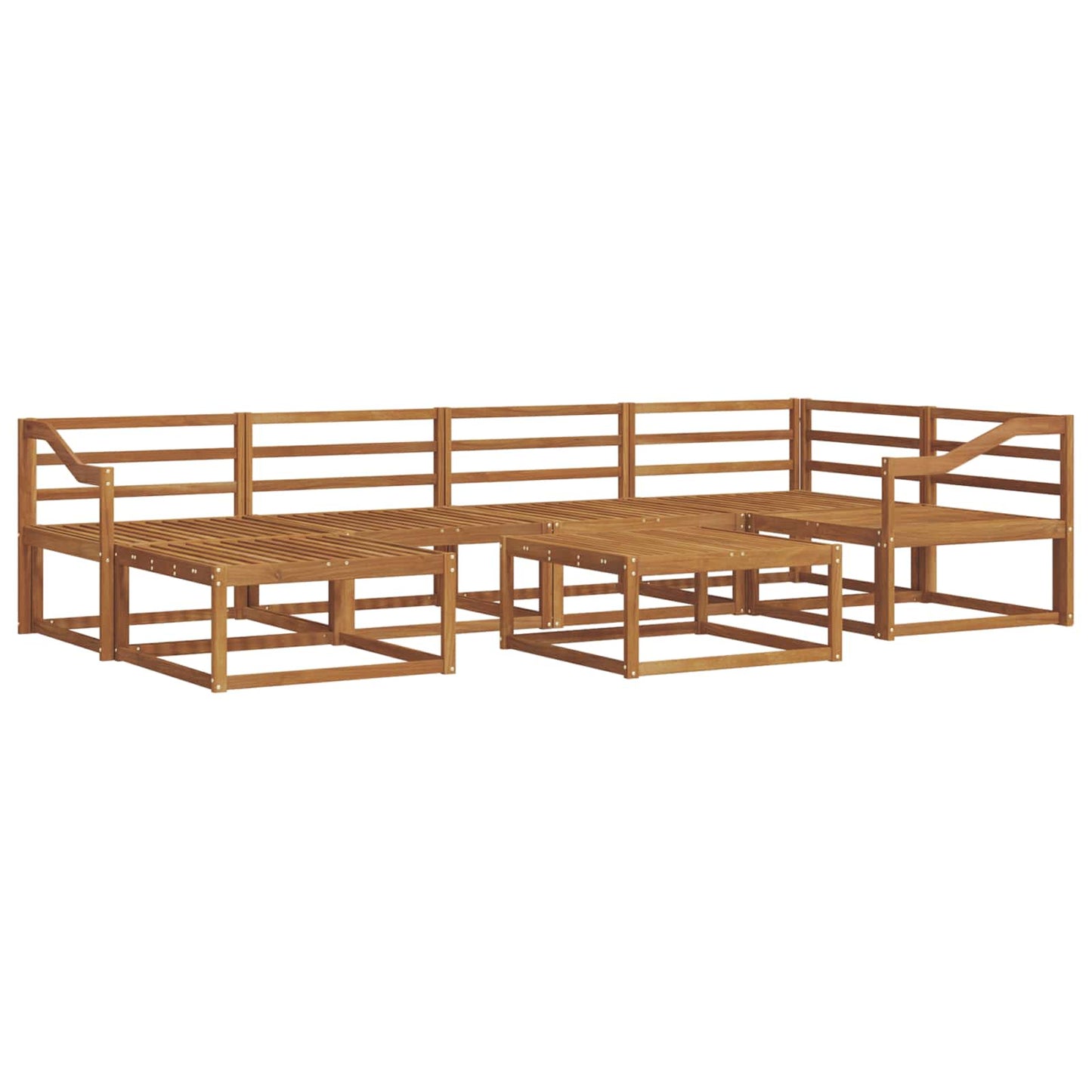 Outdoor Sofa Set 7 pcs Natural Solid Acacia Wood