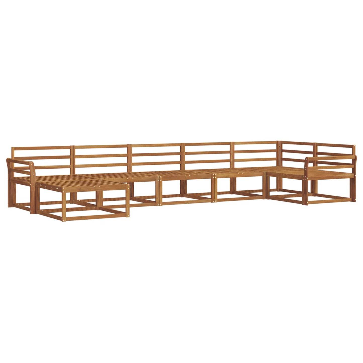 Outdoor Sofa Set 7 pcs Natural Solid Acacia Wood