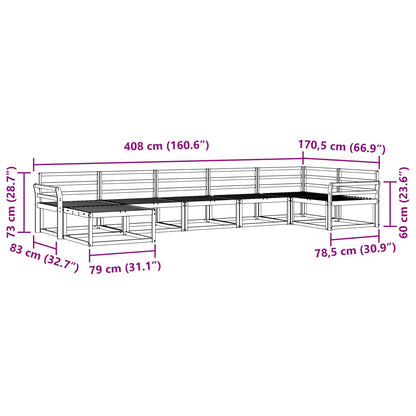Outdoor Sofa Set 7 pcs Natural Solid Acacia Wood