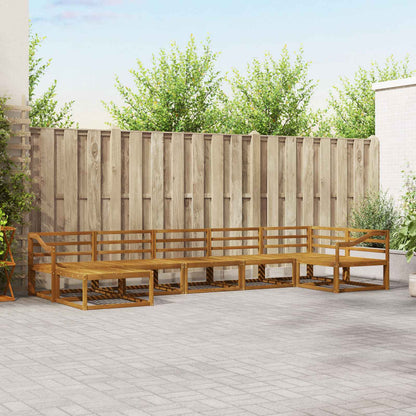 Outdoor Sofa Set 7 pcs Natural Solid Acacia Wood