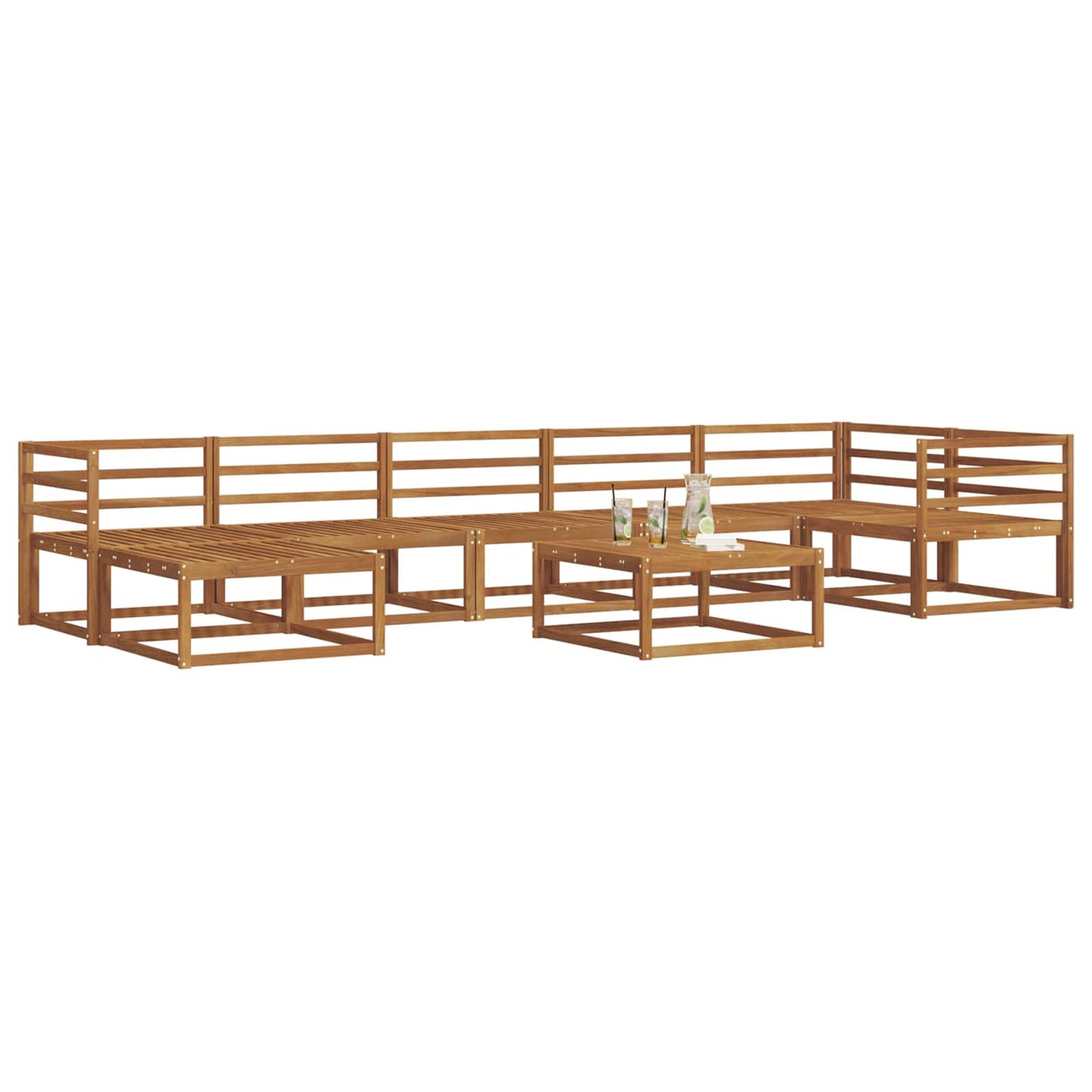 Outdoor Sofa Set 8 pcs Natural Solid Acacia Wood