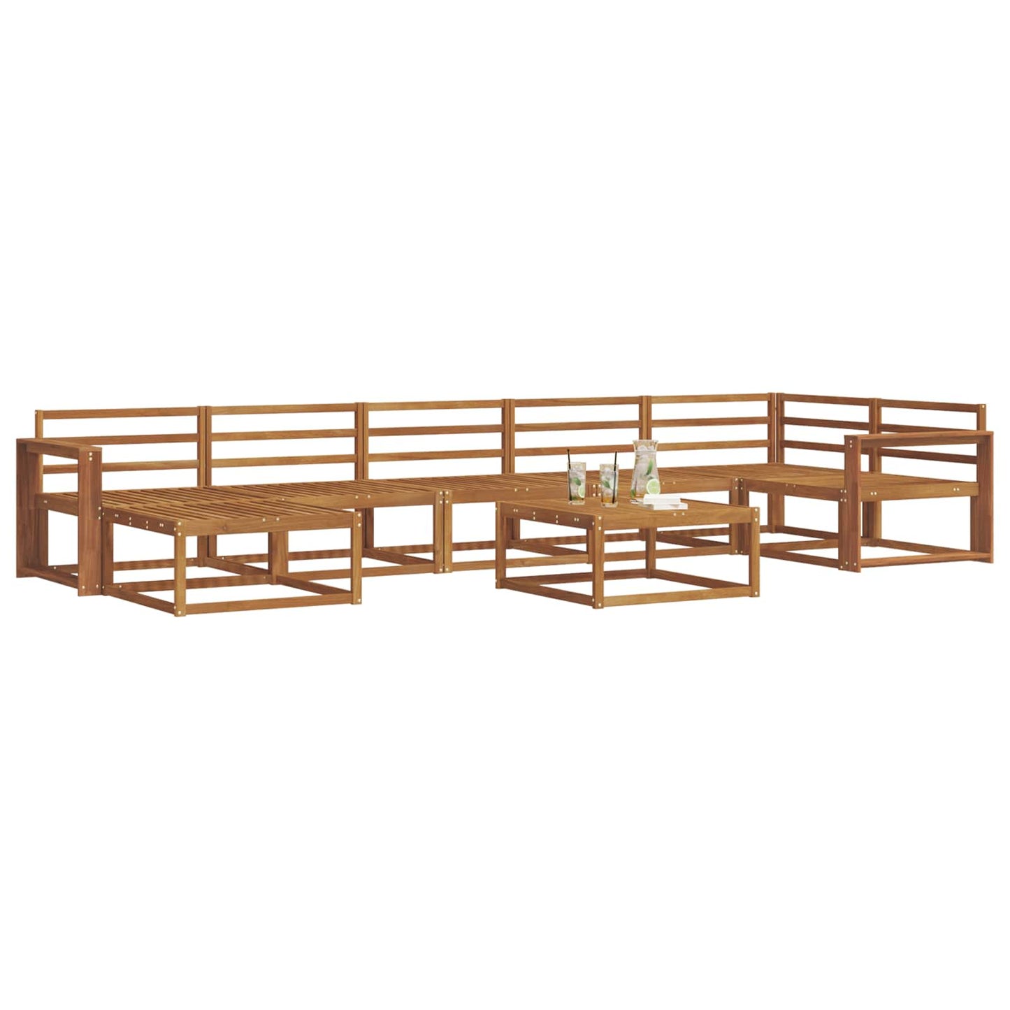 Outdoor Sofa Set 8 pcs Natural Solid Acacia Wood