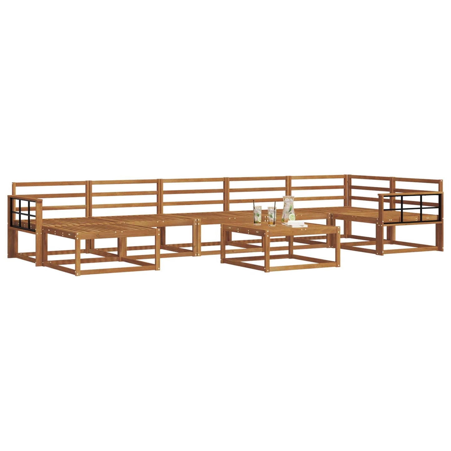 Outdoor Sofa Set 8 pcs Natural Solid Acacia Wood