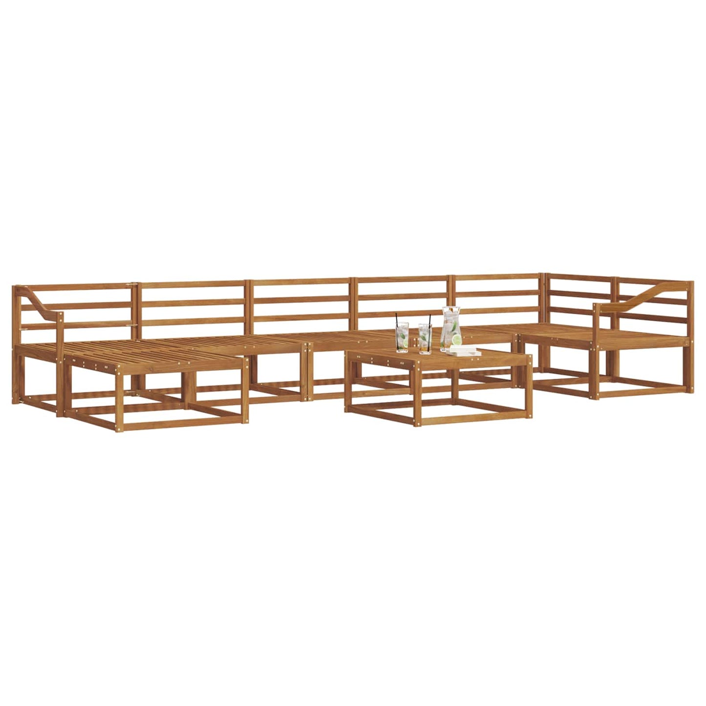 Outdoor Sofa Set 8 pcs Natural Solid Acacia Wood