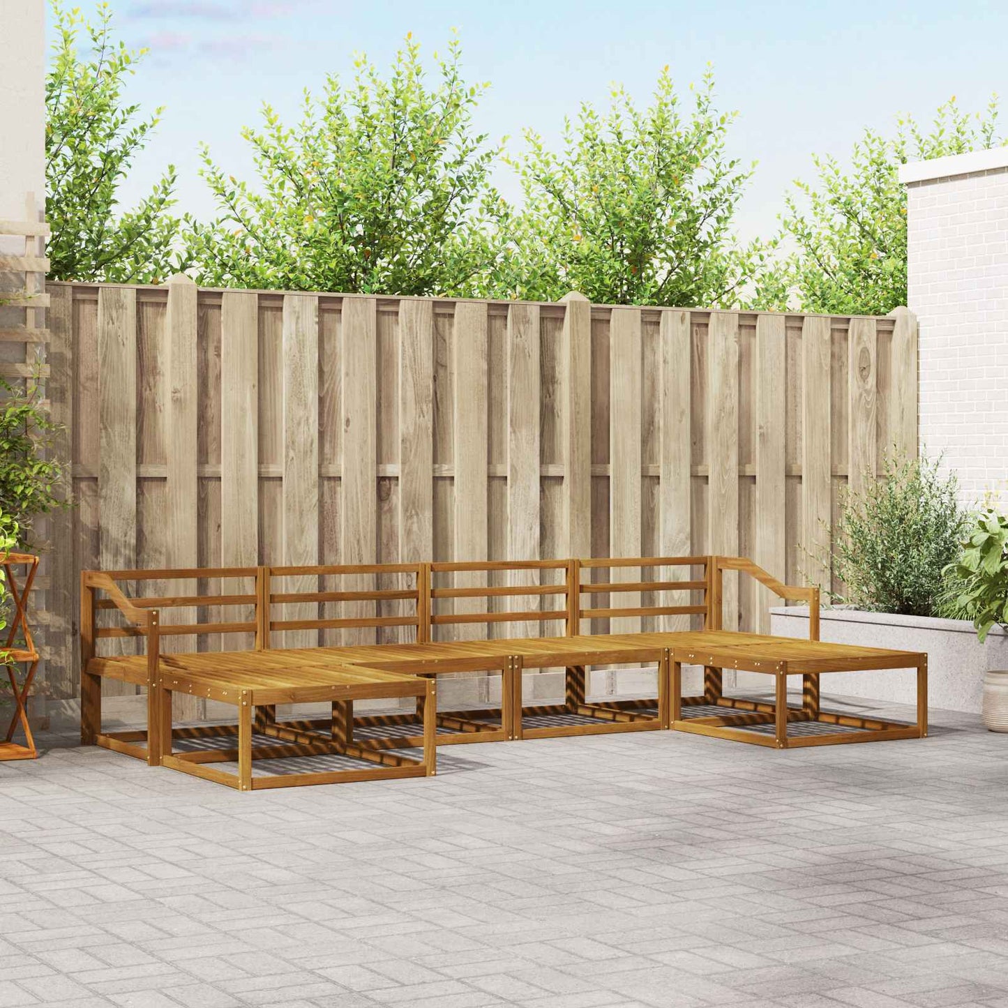 Outdoor Sofa Set 6 pcs Natural Solid Acacia Wood