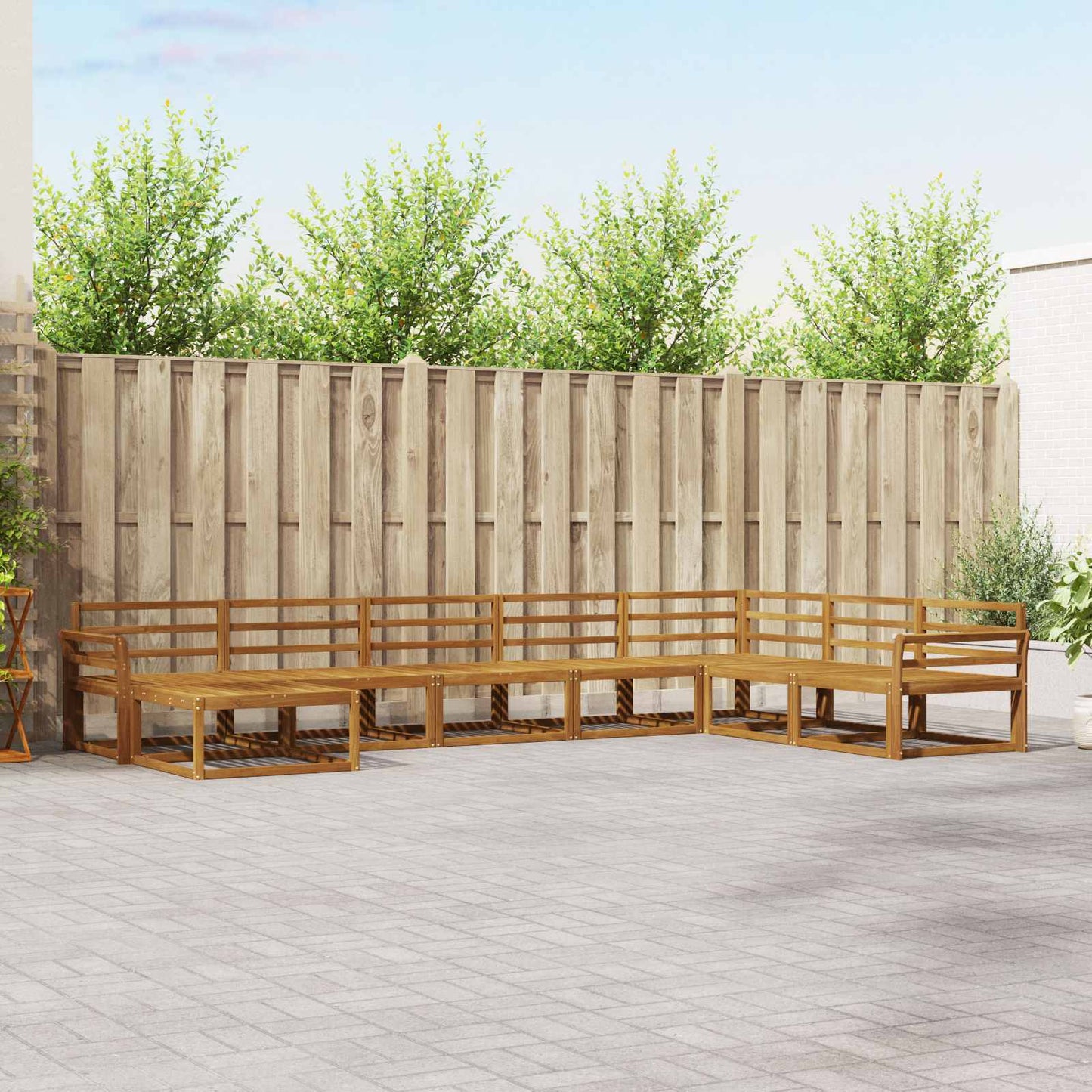 Outdoor Sofa Set 8 pcs Natural Solid Acacia Wood