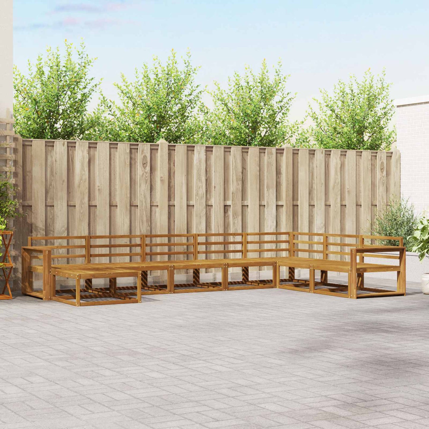 Outdoor Sofa Set 8 pcs Natural Solid Acacia Wood
