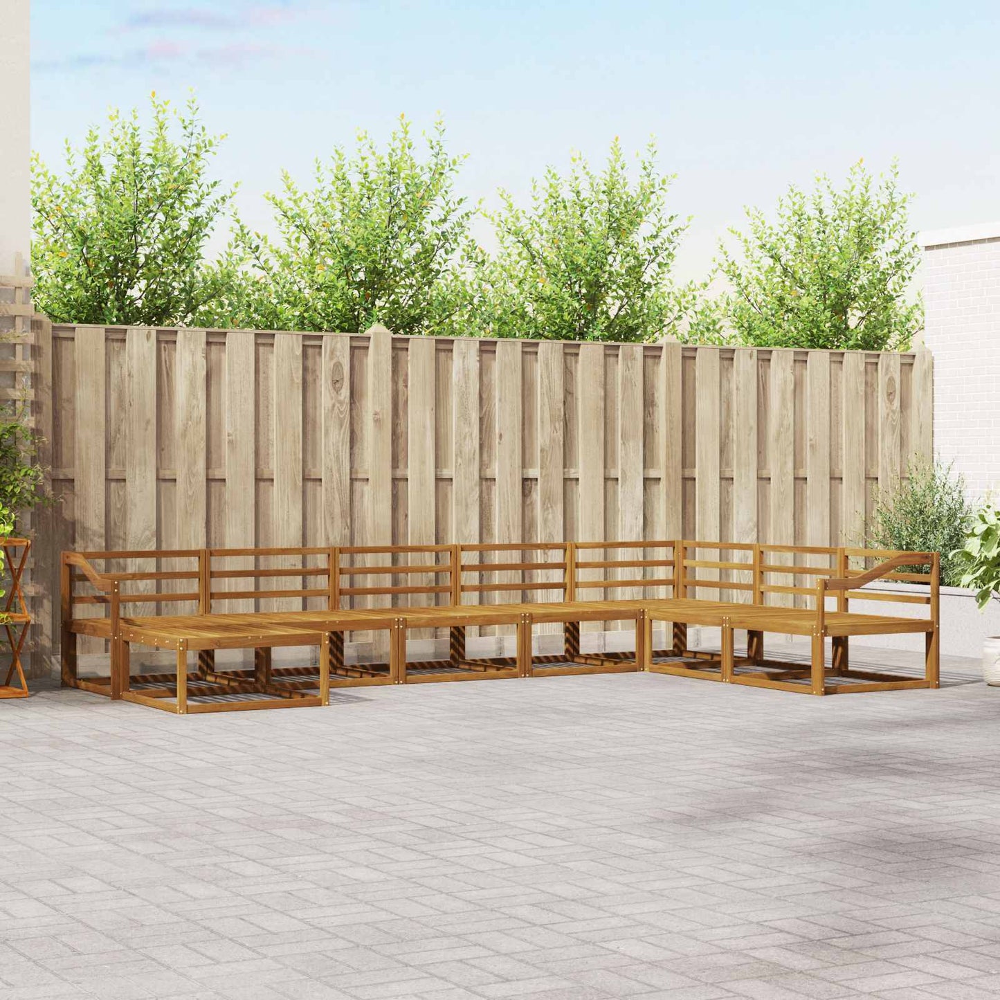 Outdoor Sofa Set 8 pcs Natural Solid Acacia Wood