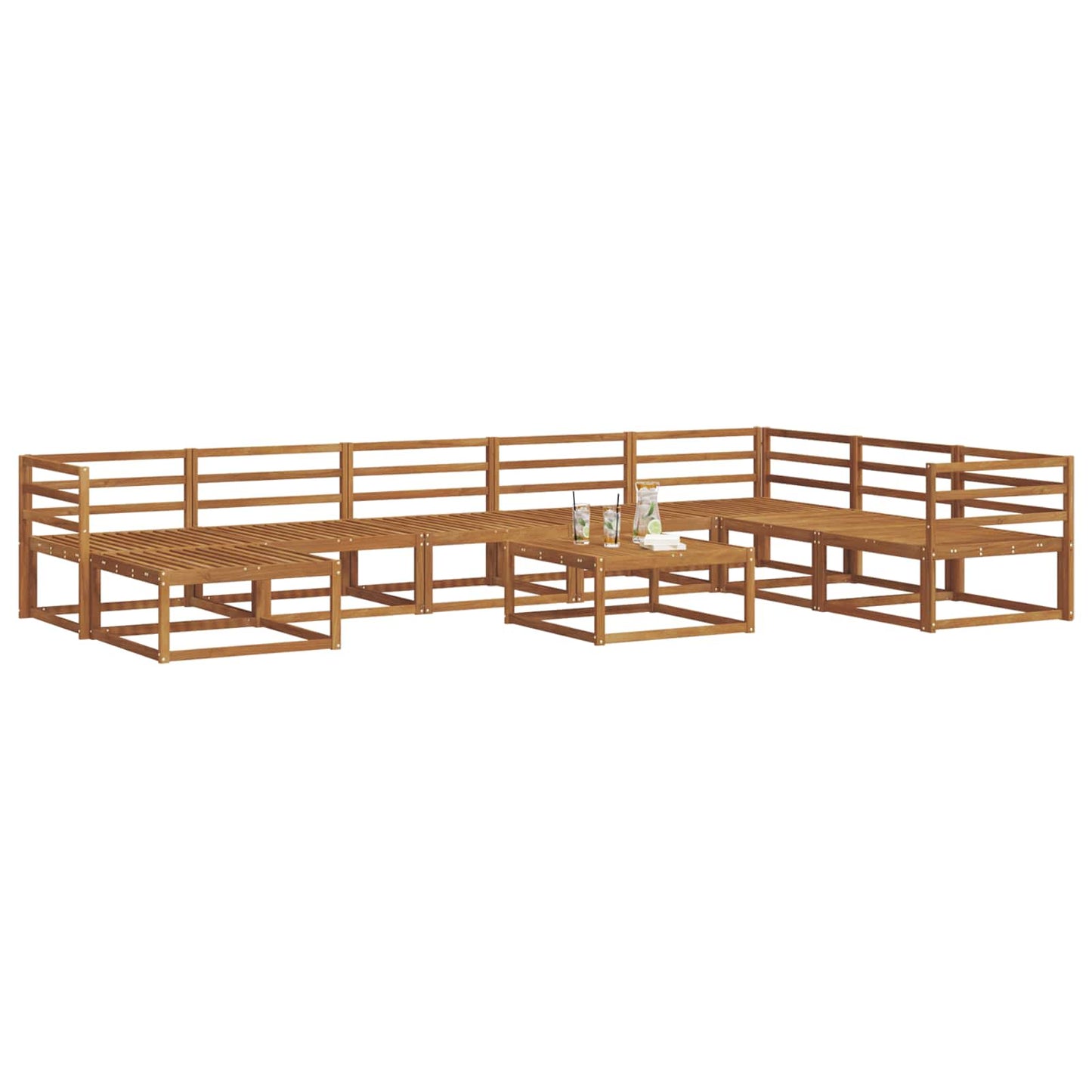 Outdoor Sofa Set 9 pcs Natural Solid Acacia Wood