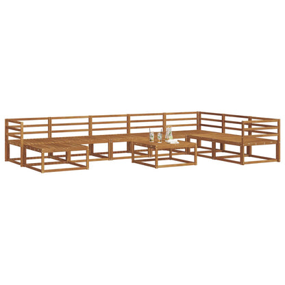 Outdoor Sofa Set 9 pcs Natural Solid Acacia Wood