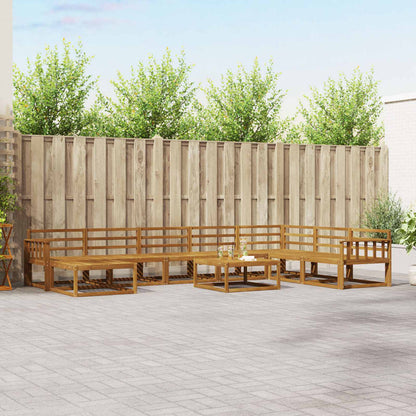 Outdoor Sofa Set 9 pcs Natural Solid Acacia Wood