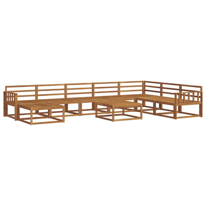 Outdoor Sofa Set 9 pcs Natural Solid Acacia Wood