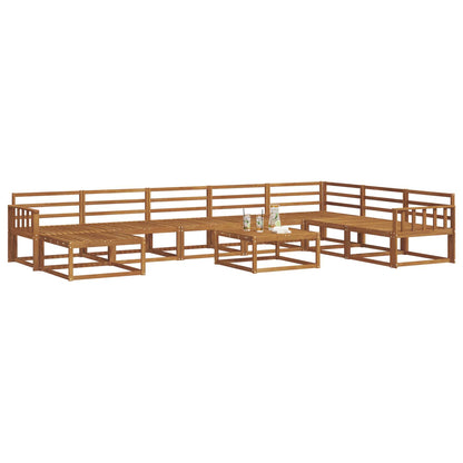 Outdoor Sofa Set 9 pcs Natural Solid Acacia Wood