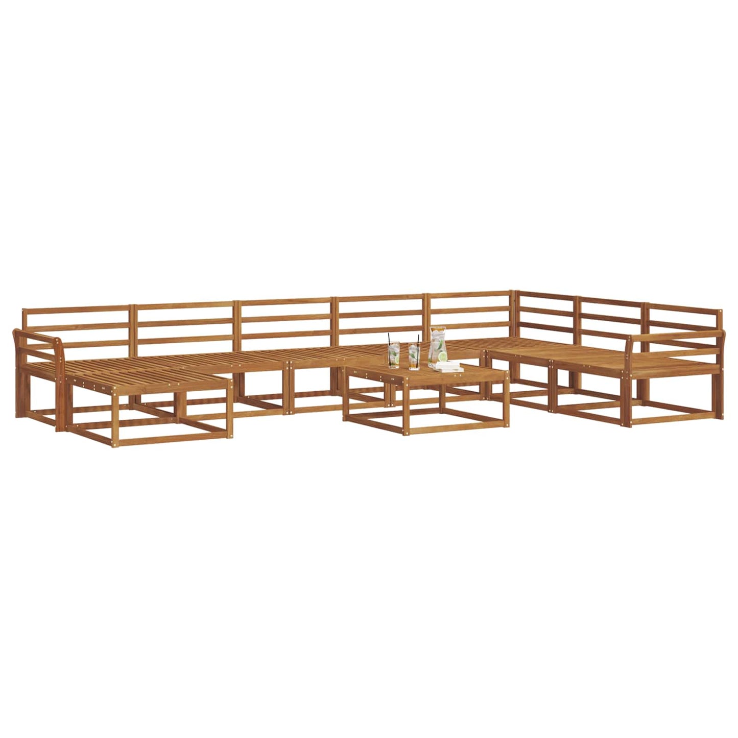 Outdoor Sofa Set 9 pcs Natural Solid Acacia Wood