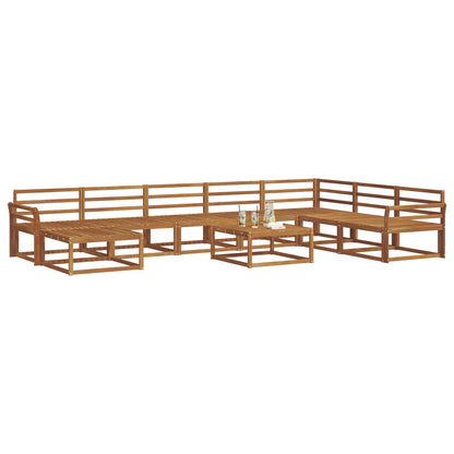 Outdoor Sofa Set 9 pcs Natural Solid Acacia Wood
