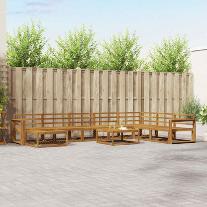 Outdoor Sofa Set 9 pcs Natural Solid Acacia Wood